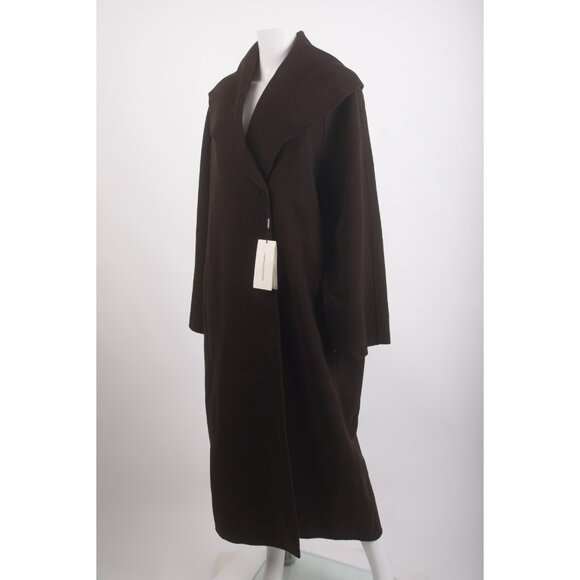 Massimo Dutti Limited Edition Womans Long Wool Coat Size M Brown 6468/555 NWT - Picture 4 of 6
